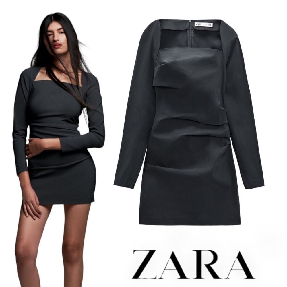 ZARA | Gray | PLEATED MIDI DRESS